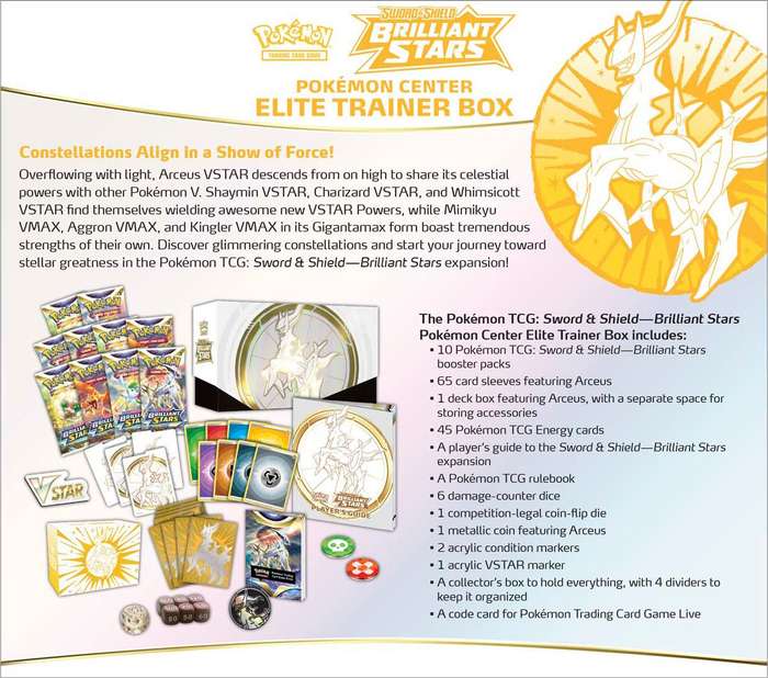 Pokemon TCG: Sword & Shield - Brilliant Stars Elite Trainer Box (New) - The Pokemon Company 1000G