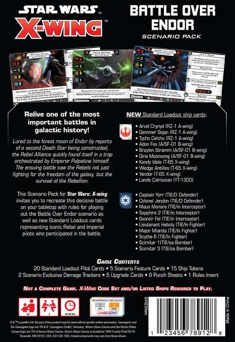 Star Wars: X-Wing - Battle Over Endor Scenario Pack (2nd Edition)(New) - Fantasy Flight Games 350G