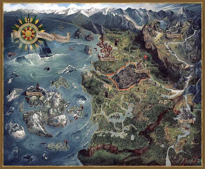 Witcher III, The: Wild Hunt - Witcher World Map - 1000 Piece Deluxe Puzzle (New) - Dark Horse