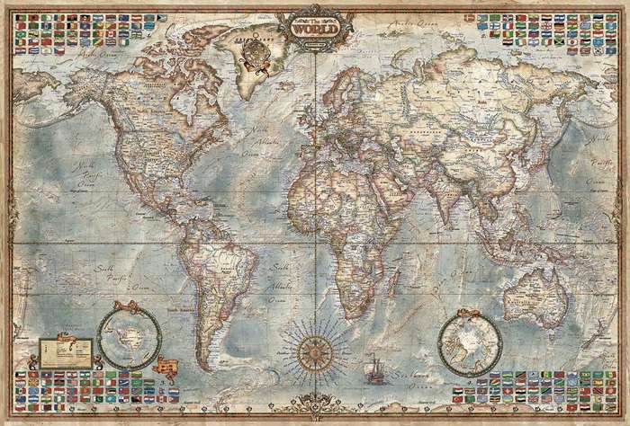 The World: Executive Map - 4000 Piece Puzzle (New) - Educa Borras 2500G