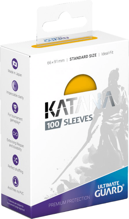 Ultimate Guard Katana 100 Standard Size Sleeves - Yellow (New) - Ultimate Guard 100G