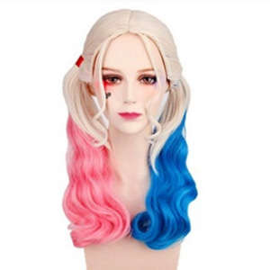Harley Quinn Cosplay Wig Hair Ponytail with Tie MS12707