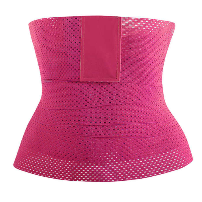 Unisex Elastic Waist Cincher Velcro Girdle Breathable Sports Workout Fitness Body Shaper Belt N21792