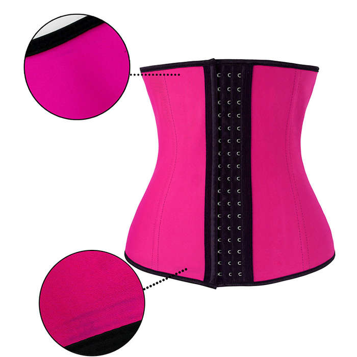 Women's Unique Pink Latex Steel Bone Underbust Corset with Little Defect N18661