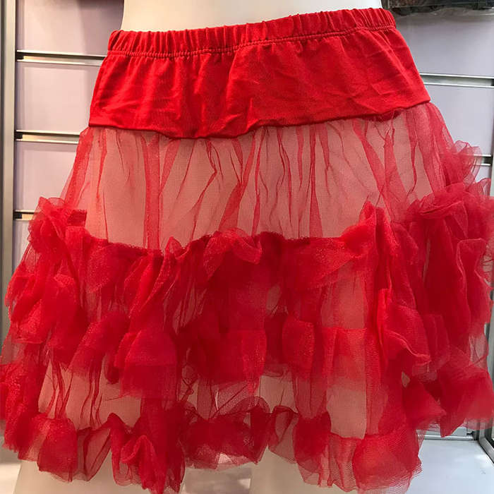 Red Satin Trimmed Petticoat HG2463