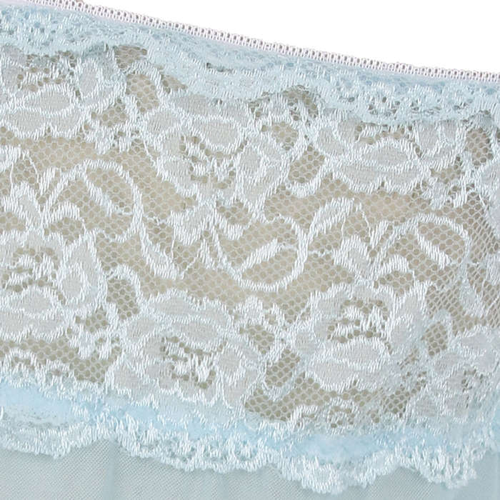 Sexy Light-Blue Ribbon Halter Lace Babydoll Lingerie Chemise N16546