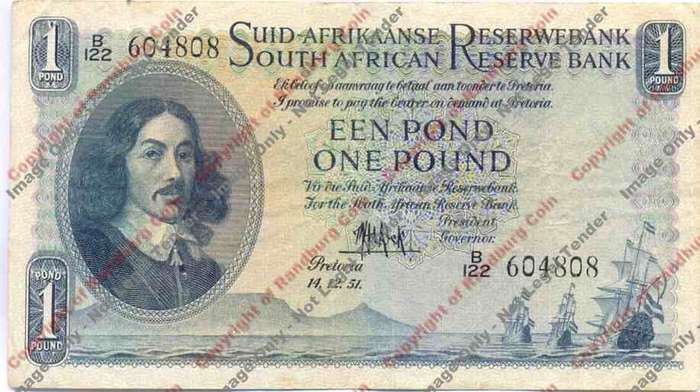 *#* MH DE KOCK - 3rd Issue - One Pound Afr/Eng - VF+ *#*
