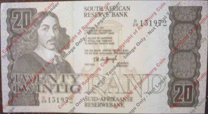 *#* TW de JONGH - 4th Issue - 20 Rand - AU *#*