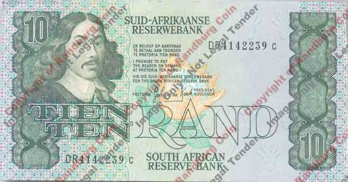 *#* GPC De Kock 3rd Issue - 1985 Ten Rand Note EF *#*