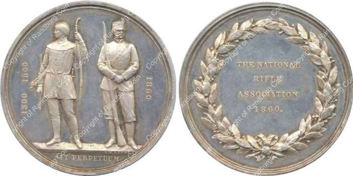 *#* National Rifle Association 1860 STG Silver Trophy Medallion *#*