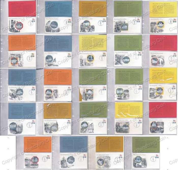 *#* USA 1970/71 Franklin Mint - 24 x Great Historic Sites Silver Medals/FDC-over 19oz pure silver*#*