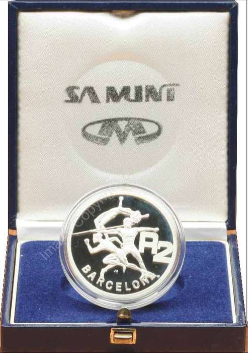 *#* SA Silver R2 Proof 1992 Barcelona Olympics - Mintage 14 853 - Delayed collection/delivery *#*