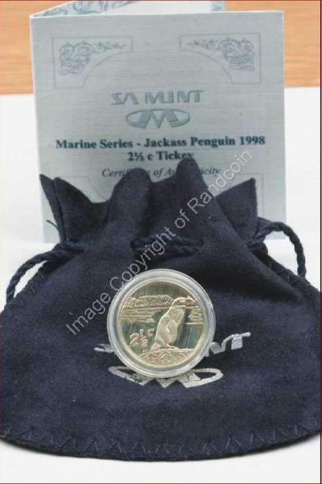 *#* 1998 SA Silver Jackass Penguin 2 1/2c Proof Tickey total Mintage 2 297*#*