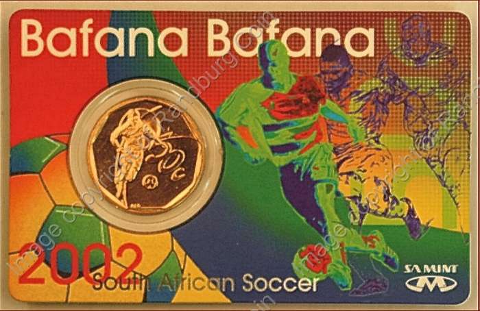*#*  2002 SA Mint UNC  50c Bafana Bafana South African Soccer in card!! *#*