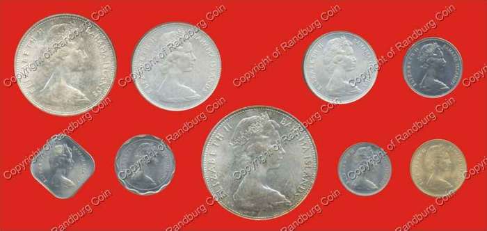 *#* Bahamas 1966 Mint Set - 4 of the coins contain  89+ grams of silver *#*
