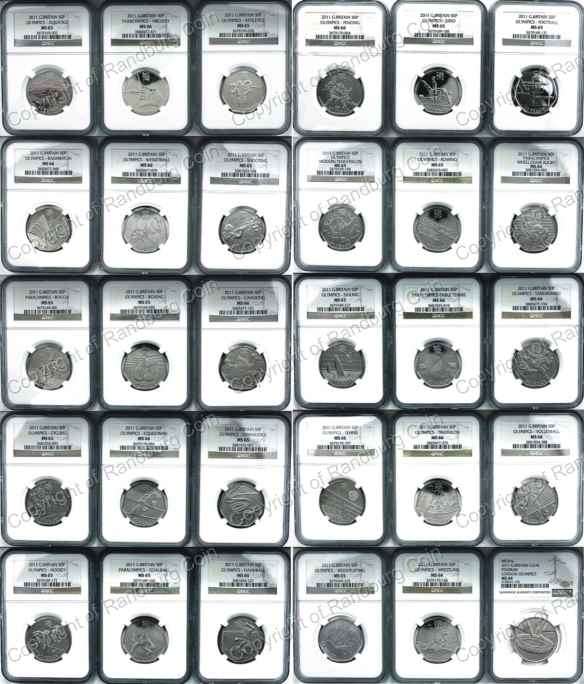 *#* Great Britain 2011 Complete Graded 50 Pence Olympics Set PLUS Completer Medallion *#*