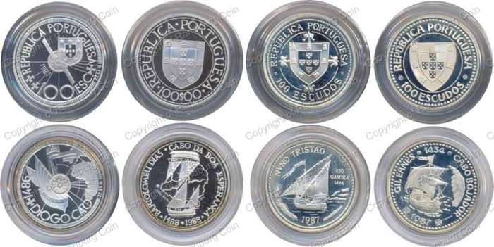 Portugal 1987/8 Silver (Stg-66.0gr) Golden Age of Discoveries Series 1-Africa Unveiled in box+cert
