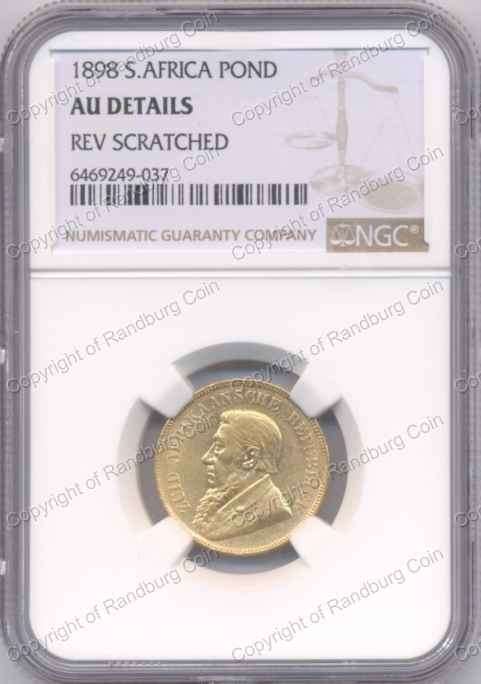 *#* 1898 NGC POND SLABBED AU DETAILS Rev Scratched *#*