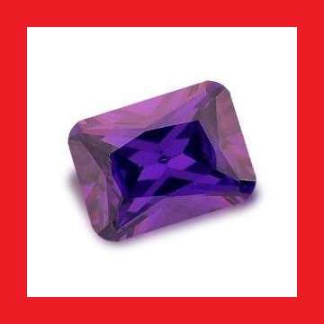 CUBIC ZIRCONIUM - PURPLE OCTAGON PRINCESS FACET - 2.88cts