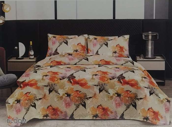3PC Queen Bloom Ultra Printed Quilt Set