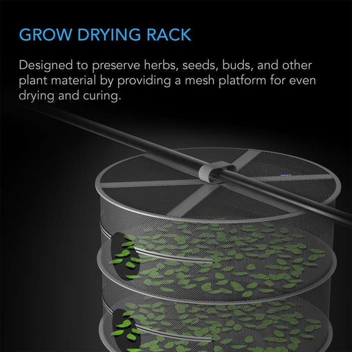 AC INFINITY HANGING HERB DRYING RACK, 18'' DIAMETER, FOUR TIERS