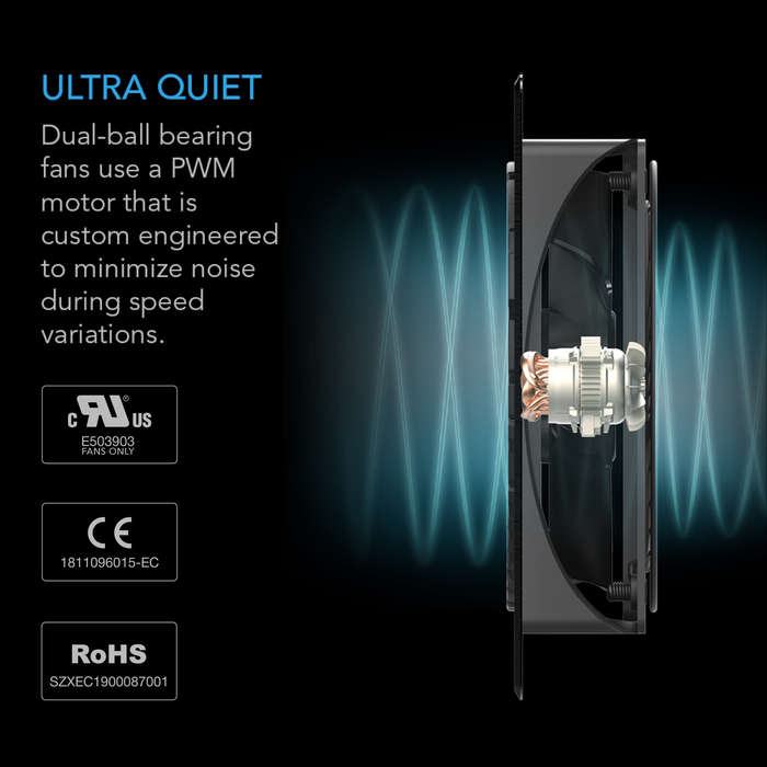 AC INFINITY AIRPLATE T8, HOME THEATER AND AV QUIET CABINET COOLING DUAL-FAN SYSTEM, 6 INCH