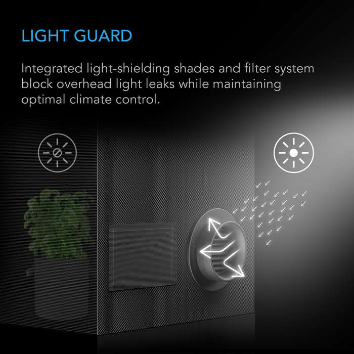 AC INFINITY Grow Tent Duct Vent Attachment, 6-Inch 2 Pack, Light-Blocking & Dust-Resistant