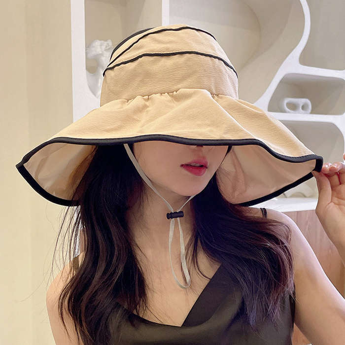 Contrast Stitch String Light Coffee Visor Hat