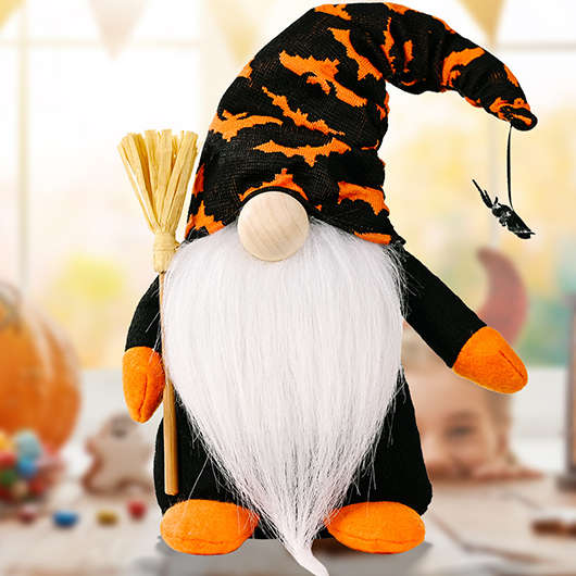 Halloween Print Orange Bat Detail Doll