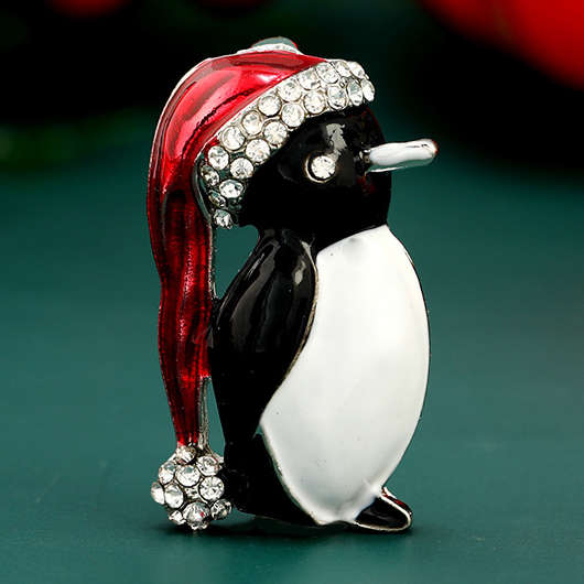 Red Hot Drilling Alloy Detail Brooch