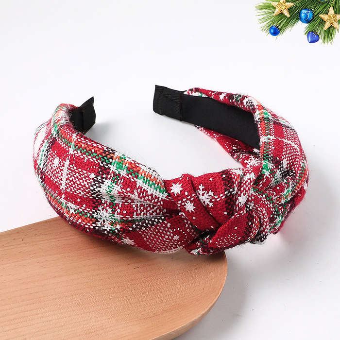 Twist Design Snowflake Print Red Headband