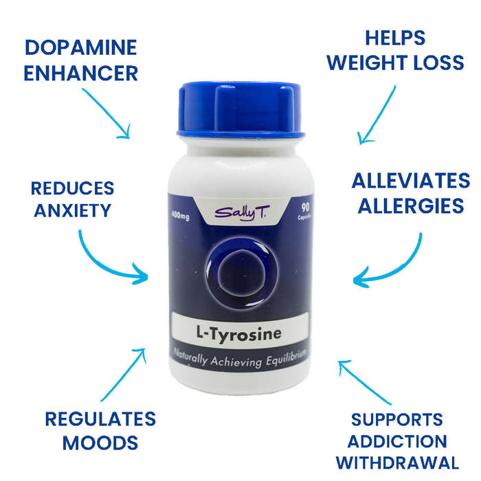 Sally T. L-Tyrosine 400mg/capsule, 90 Capsules
