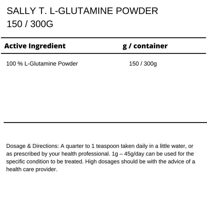 Sally T. L-Glutamine Powder 150g x 2. Gut & Muscle Health 150g