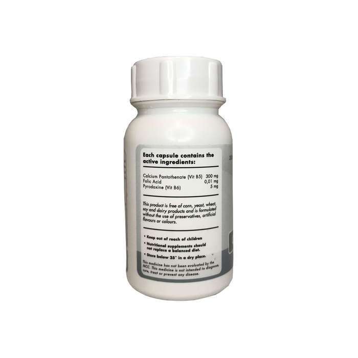 Sally T. Ca Pantothenate  300mg/capsule - 60 Capsules. Vitamin B5 for Adrenal Gland Support & Skin