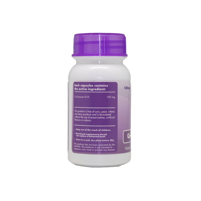 Sally T. Co-Enzyme Q 10 100mg/capsule. 60 Capsules. Blood pressure and heart health.