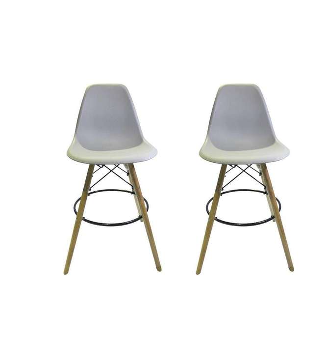 SMTE GB Kitchen High Chair Set of 2 - Grey with keychain