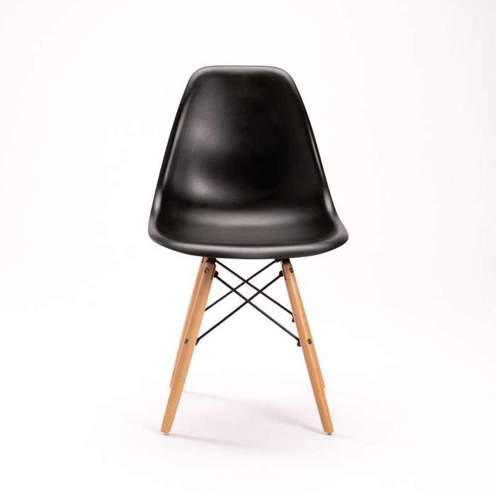 SMTE Emmy Wooden Leg Chair - Black with keychain