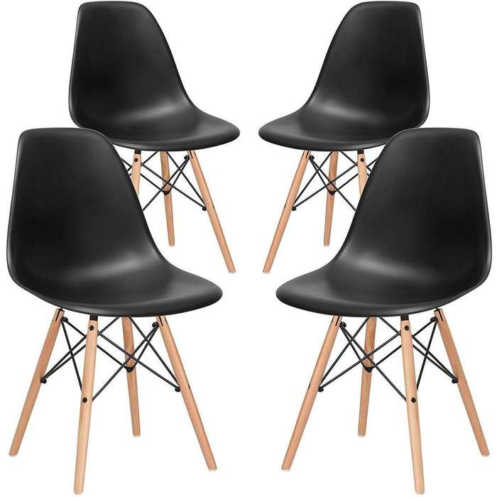 SMTE Dining Chairs - Four Pack - Black Colour with keychain