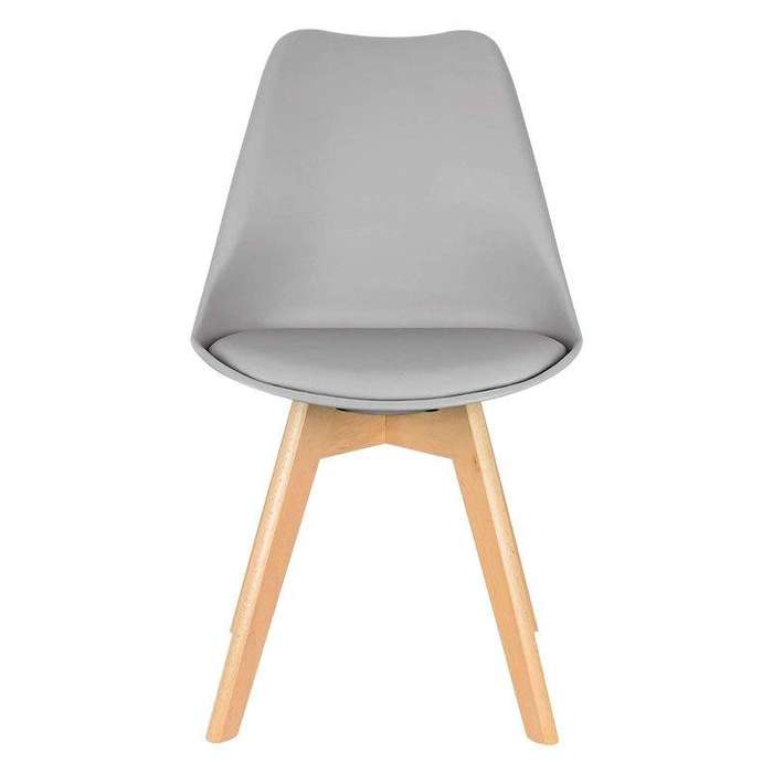 SMTE Classy Padded PU Leather Chair - Grey with keychain