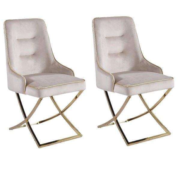 SMTE 2x Chisisi Velvet Dining Chair With Zip with keychain