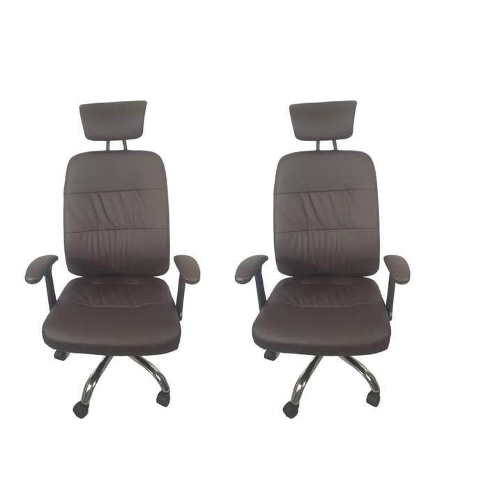 SMTE - Set of 2 Leather Office Chair - Black with keychain