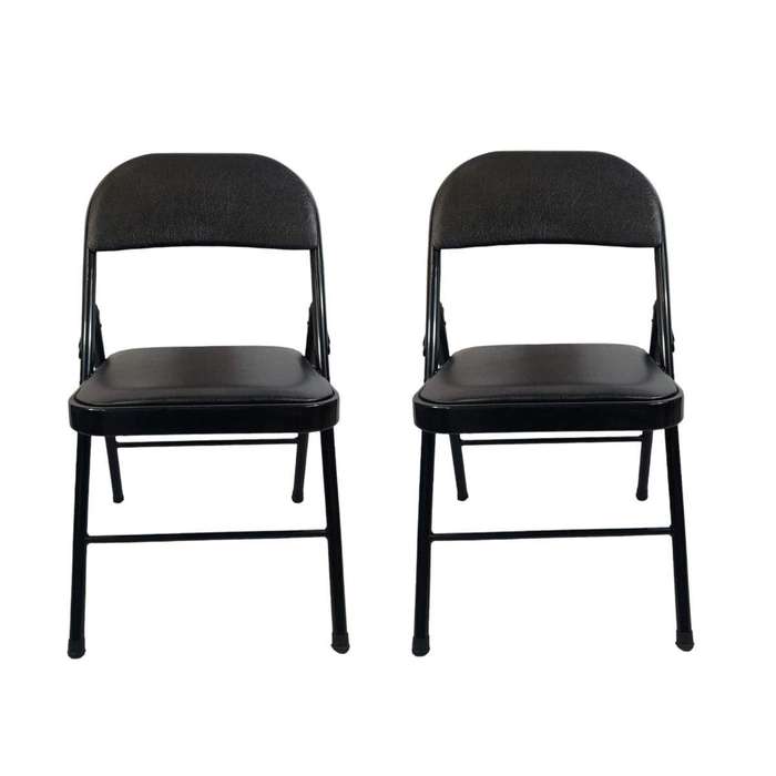 SMTE - Foldable Outdoor Chairs -2 Pack -Black with keychain