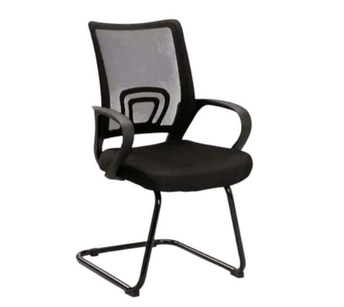 SMTE - 233C-1 Visitor Chair - Black Mesh Back with Cantilever Steel Frame with keychain