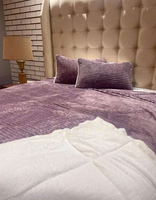 SMTE 3 Piece Fleece Comforter Set 15 - Double with keychain