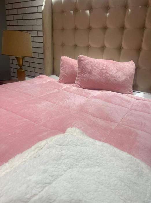 SMTE 3 Piece Fleece Comforter Set 09 - Double with keychain
