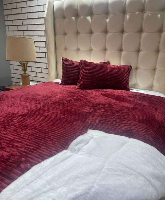 SMTE 3 Piece Fleece Comforter Set 08 - Double with keychain