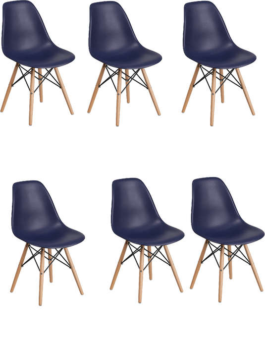 SMTE UJ Wood Leg Chairs- Pack of 6- Black with keychain