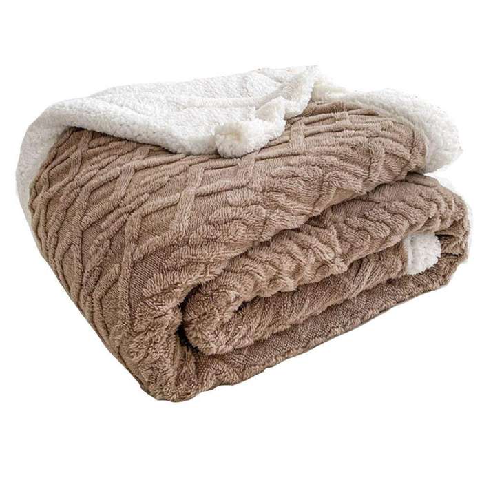 SMTE Tentech-Blanket Throw 200cm x 230cm - Brown with keychain
