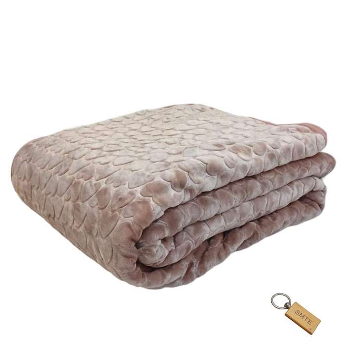 SMTE Simple Comfort - The Plain 1 Ply Blanket and Keyring - Gold with keychain