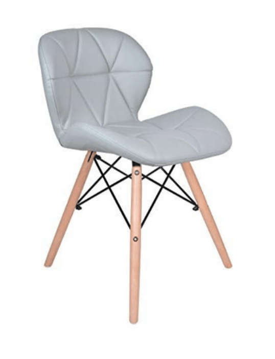 SMTE Pre-assembled Padded Dinging Chair With Solid Wooden Legs - gray with keychain